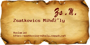 Zsatkovics Mihály névjegykártya