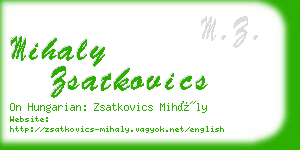 mihaly zsatkovics business card